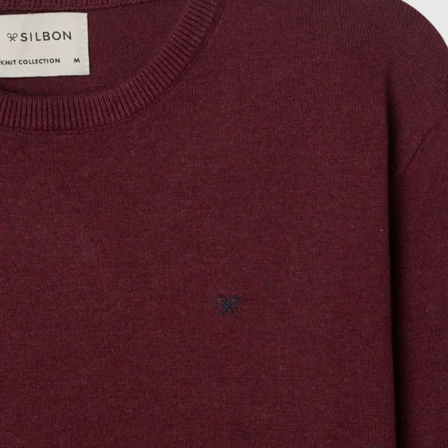 Jersey Silbon Burdeos Hombre