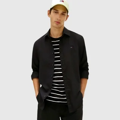 Camisa Tommy Hilfiger Negra...