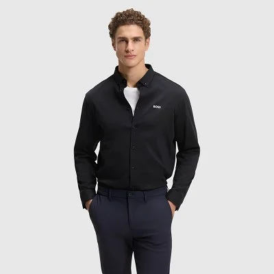 Camisa Boss Azul Oscuro Hombre
