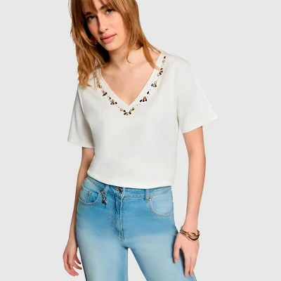 Camiseta Morgan Blanca Mujer