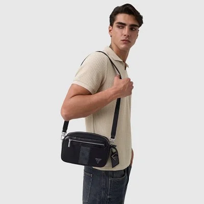 Bandolera Guess Negra Hombre 2