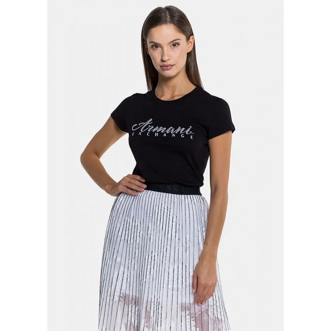 Camiseta Armani Exchange Negra Mujer