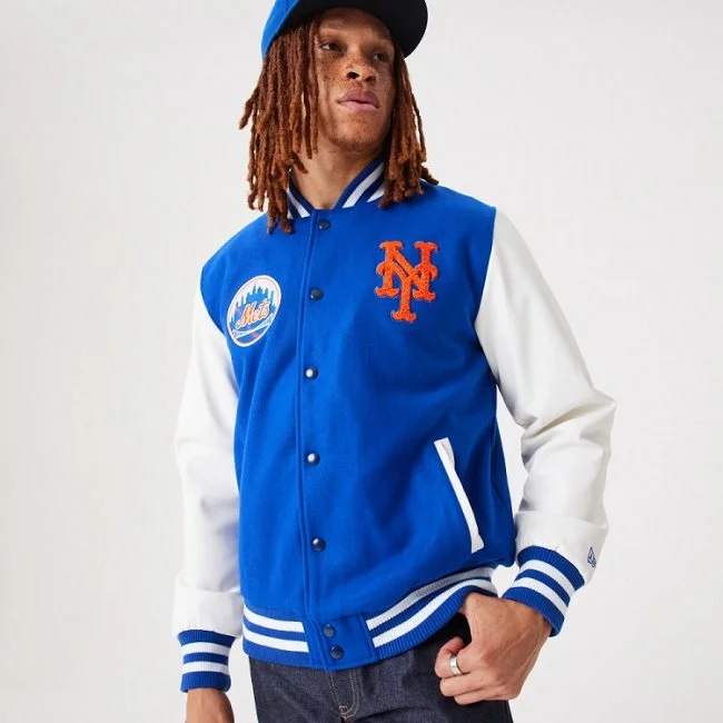 Chaqueta New Era Azul y Blanca Hombre