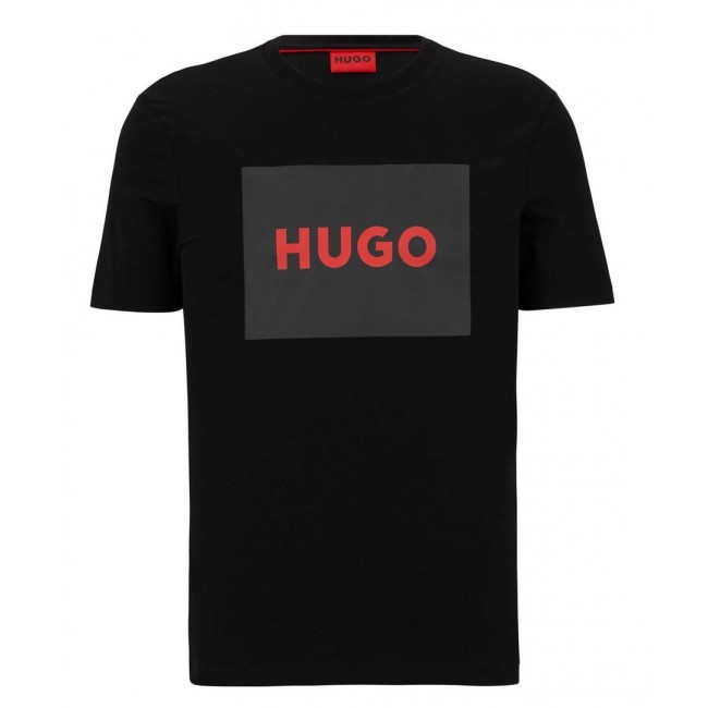 Camiseta Hugo Negra Logo Frontal