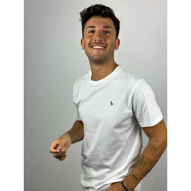 Camiseta Patadegallo Blanca Hombre