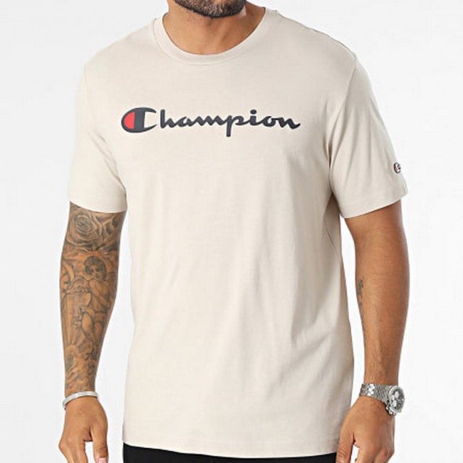 Camiseta Champion Beige Logo Frontal