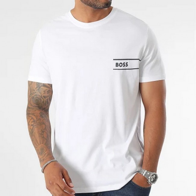 Camiseta Boss Blanca Logo Pequeño