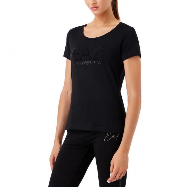 Perfume Emporio Armani Mujer Camiseta Armani Negra Logo Frontal