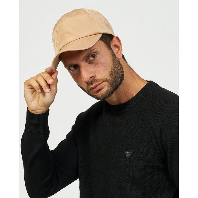 Gorra Guess Beige Estampada Hombre