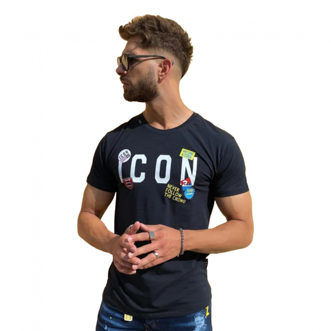 Camiseta ICON Azul Marino Logo Frontal