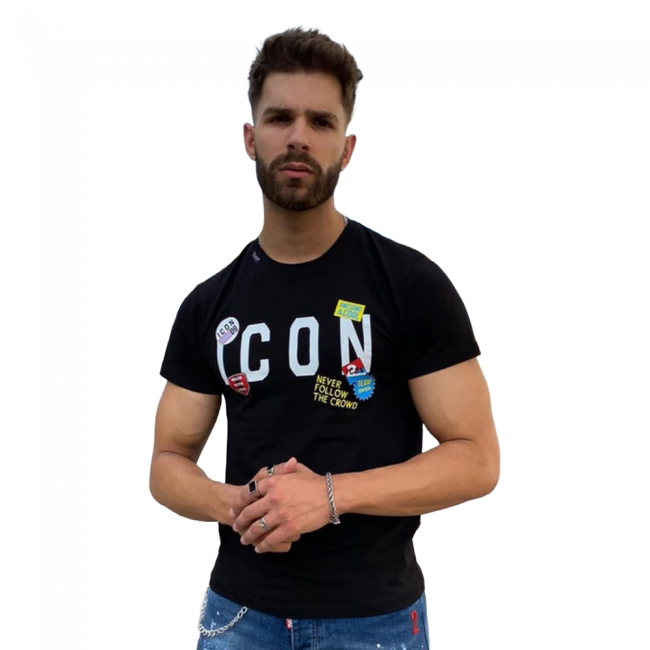 Camiseta ICON Negro Logo Frontal