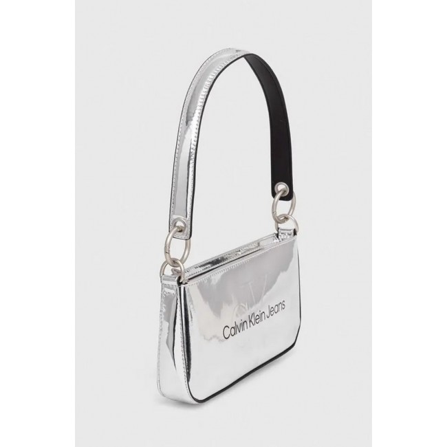 Bolso Calvin Klein Plateado Logo Frontal Ecool