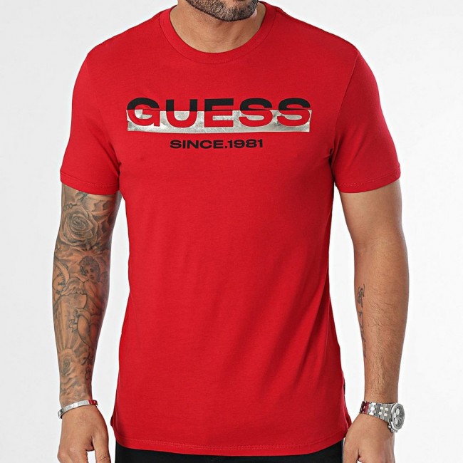 Camiseta Guess Roja Logo Frontal