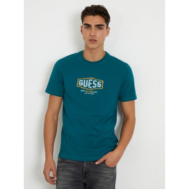 Camiseta Guess Verde Logo Frontal