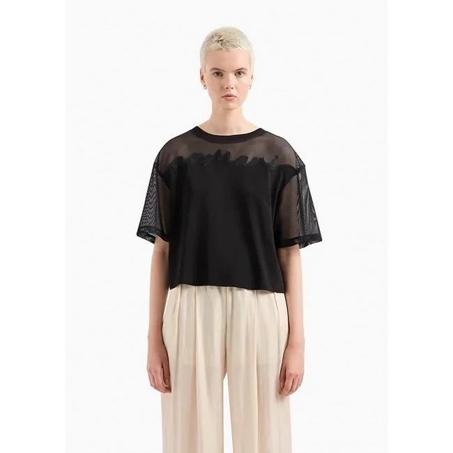 Camiseta Armani Exchange Negra Mujer