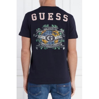 Camiseta negra logo triangle Guess- Camiseta negra manga corta Guess