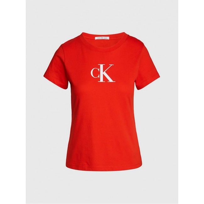 Camiseta Calvin Klein Roja Logo Frontal