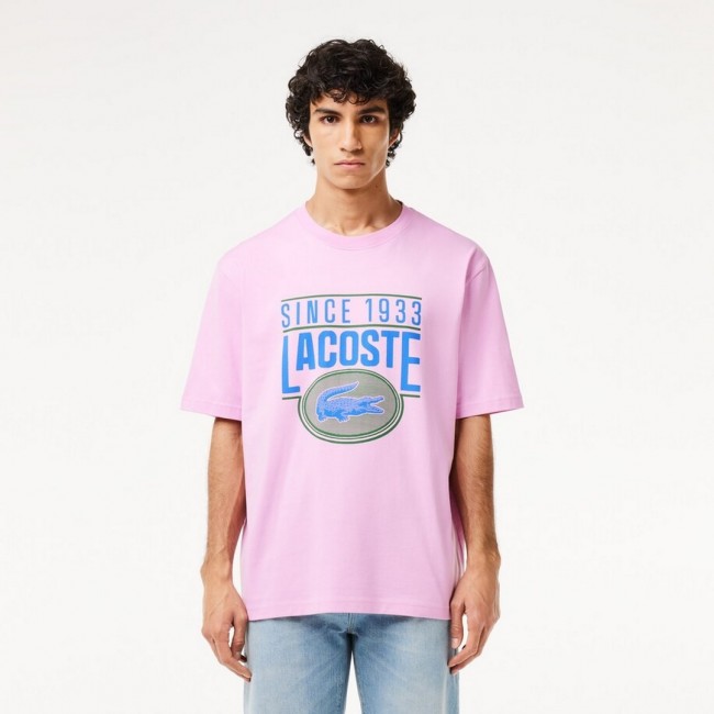 Camiseta Lacoste Rosa Logo Frontal