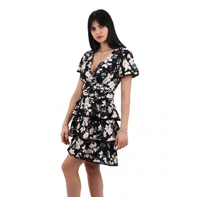 Vestido Guess Negro Estampado Floral...