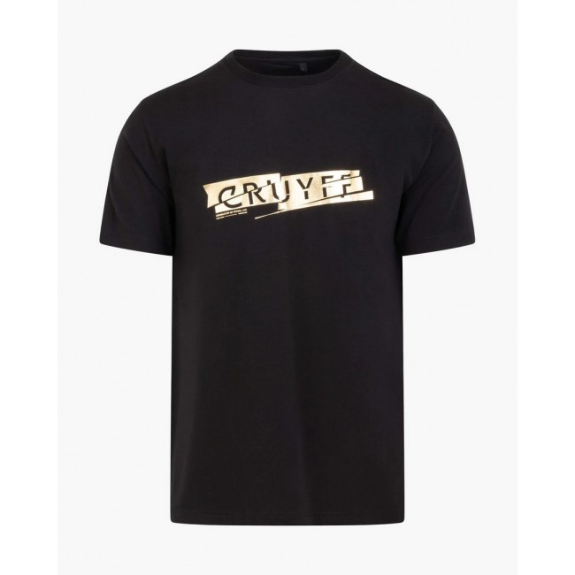 Camiseta Cruyff Negra Logo Frontal