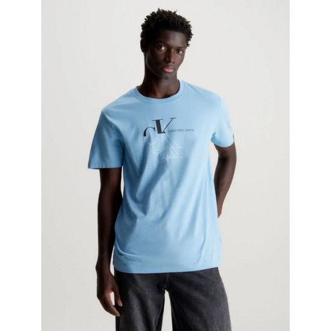 Camiseta Calvin Klein Azul Logo Frontal