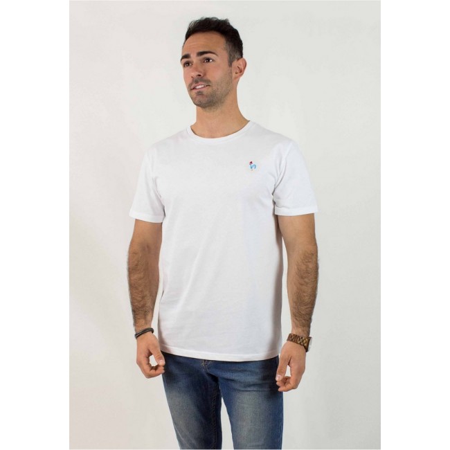 Camiseta Patadegallo Blanca Logo Pequeño