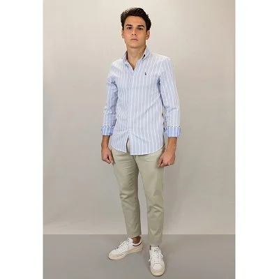 Camisa Patadegallo Azul y...