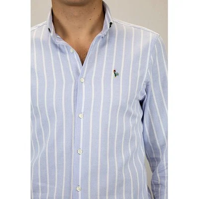 Camisa Patadegallo Azul y... 2