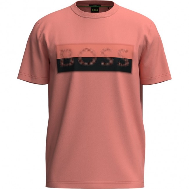 Camiseta Boss Rosa Logo Frontal