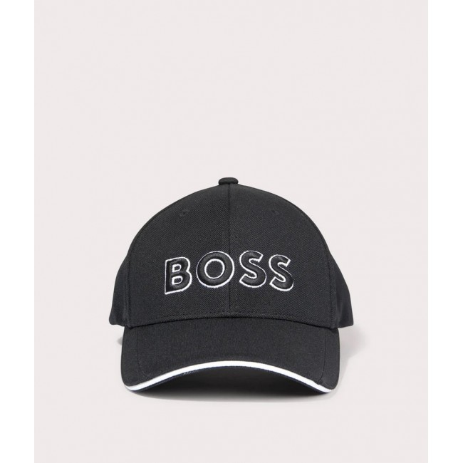 Gorra Boss Negra y Blanca Logo Frontal