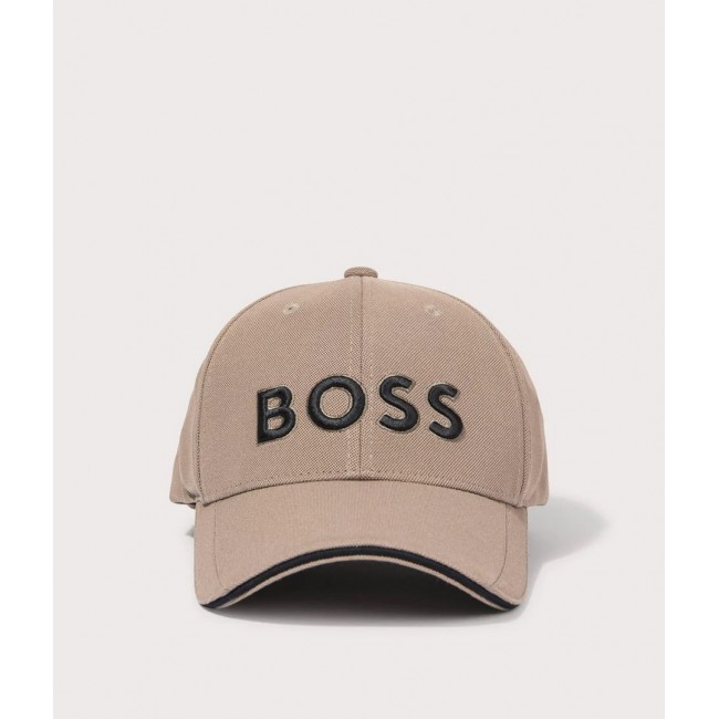 Gorra Boss Beige y Negra Logo Frontal