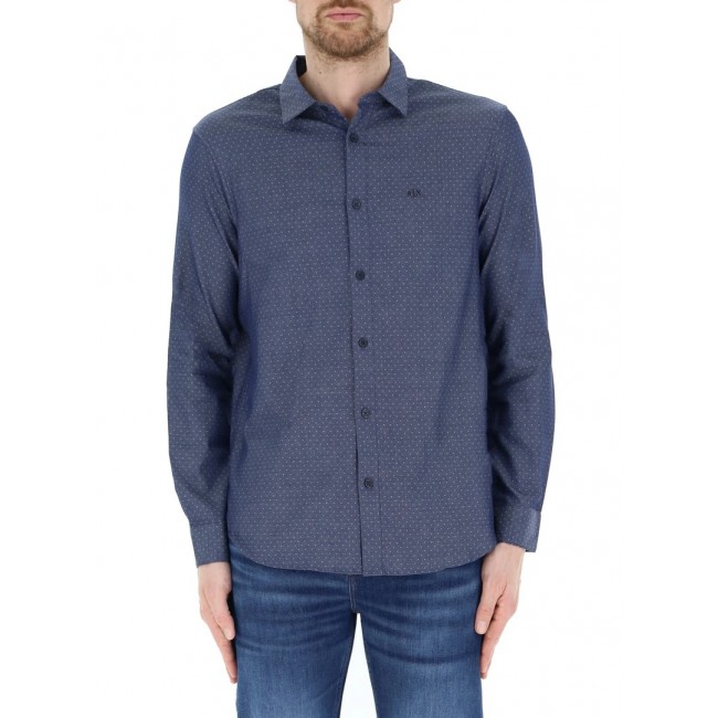 Camisa Armani Exchange Azul Estampada